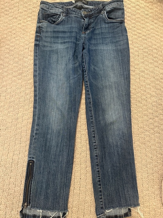 Kut from the Kloth Denim - Kut from the Kloth Washed Blue Straight-Leg Jeans with Ankle Zip